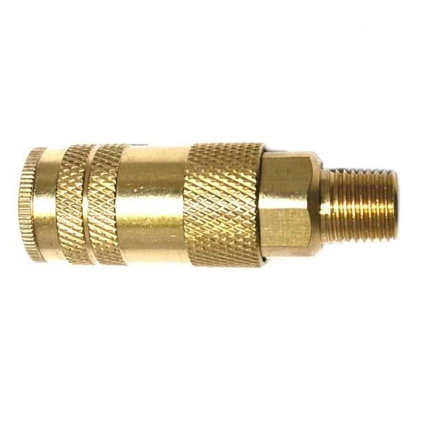 1/4 Inch Lincoln Series Brass Coupler x 1/4 Inch Male NPT, PK 100, Interstate Pneumatics, Mfr#: CL441B-100K